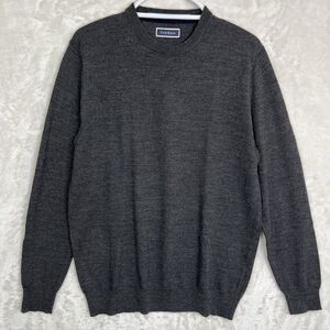 Club Room Luxury Men's Sweater Fine Wool Sz M Gray Crew Neck Business Travel